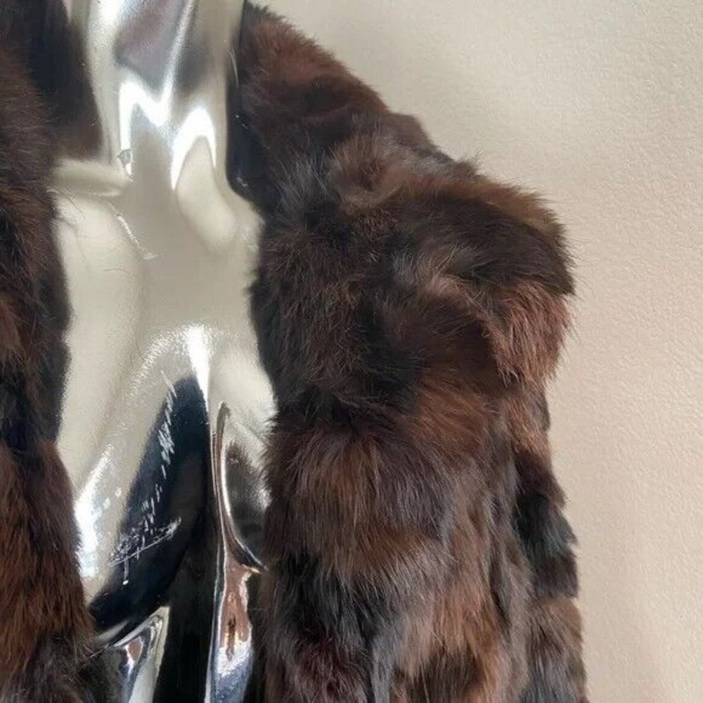 SOLD- Bunny Hug Vintage Rabbit Fur Coat - Picture 3 of 6